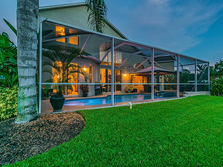 View of Back of Home at Night