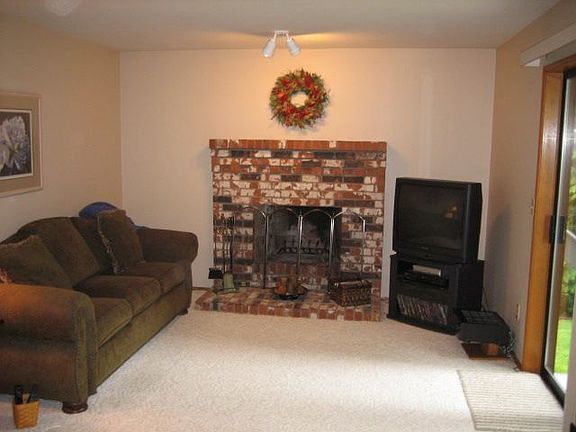 Cozy Family Room Off Eating Area With Slider to Back Yard