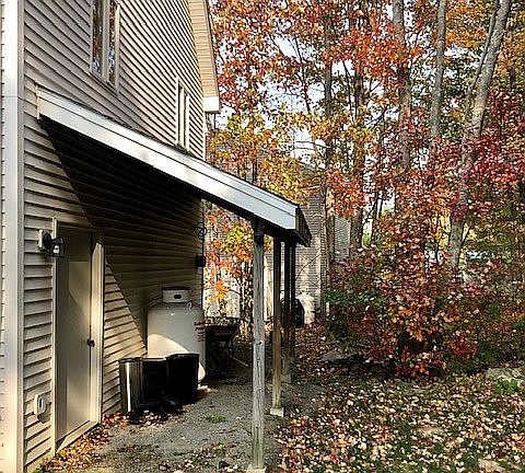 Overhang off garage/backyard