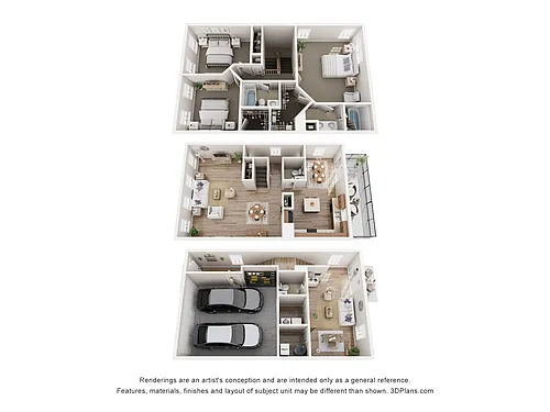 Floor plan Thornhill II 3BR Townhome