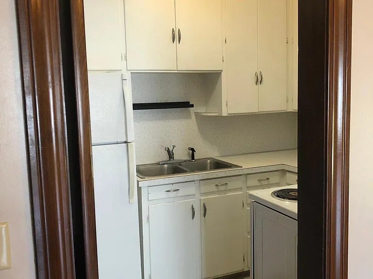 View of kitchen from dining room.