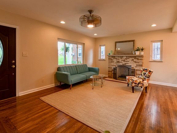 Stone and marble fireplace