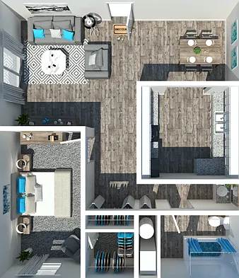 1 Bedroom 1 Bedroom