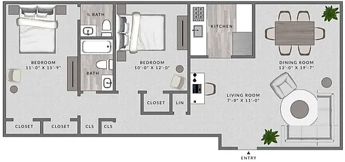Floor plan B1 - 2X15