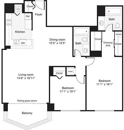 Floor plan 2 Bedrooms E