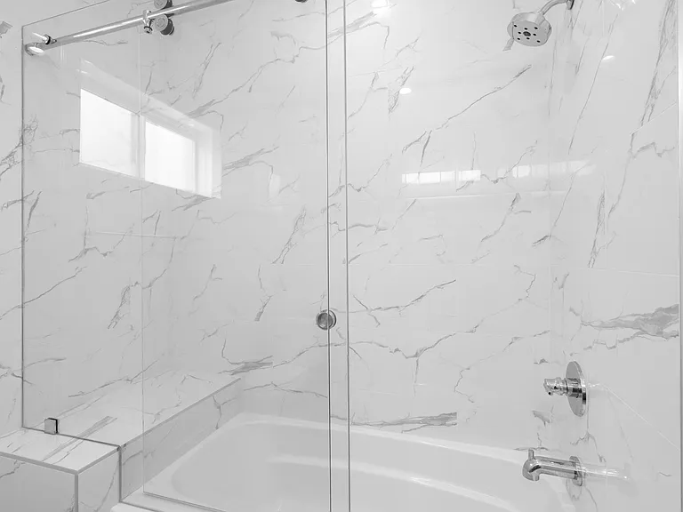 Primary bathroom with tub & shower