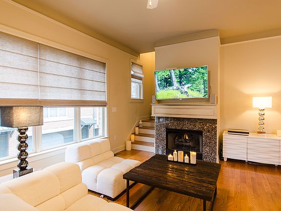 Living room and gas fireplac
