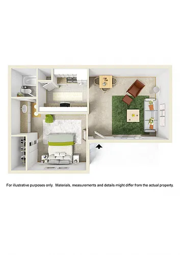 Floor plan One Bed One Bath