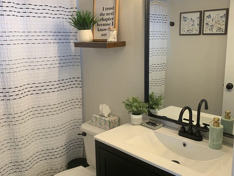Updated, full bathroom in master bedroom