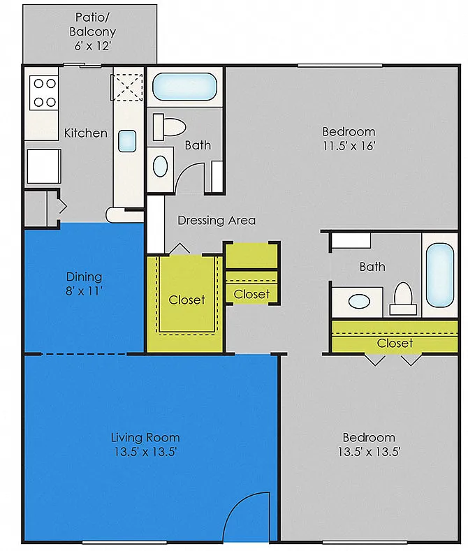 Floor plan Two BedroomA