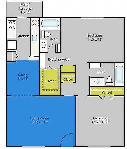 Floor plan Two BedroomA