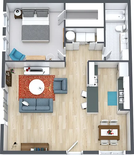 Floor plan 1 Bedroom 1 Bath