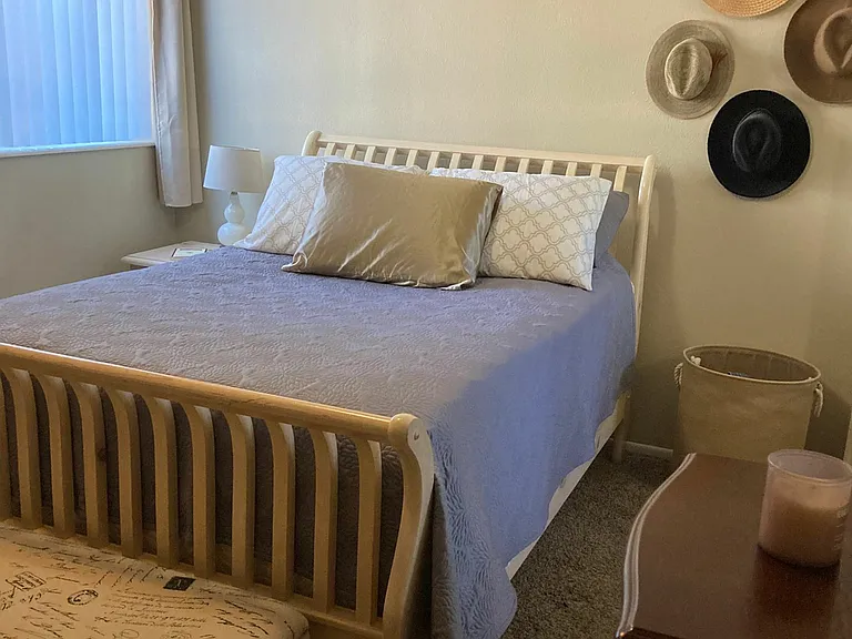 Experience restful nights in this cozy and charming bedroom setting. Experience restful nights in this cozy and charming bedroom setting.