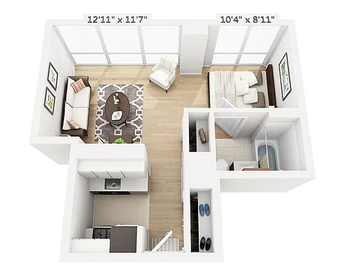 Floor plan Studio (E1A-805)