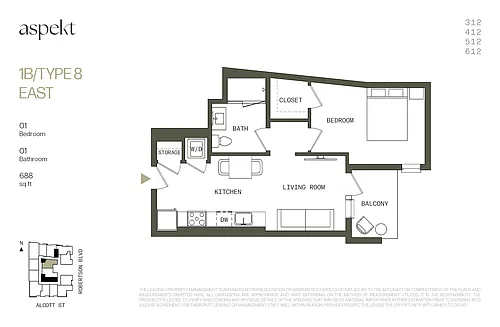Floor plan 1B TYPE 8 EAST