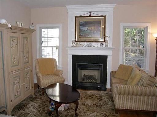 Living room with fireplace
