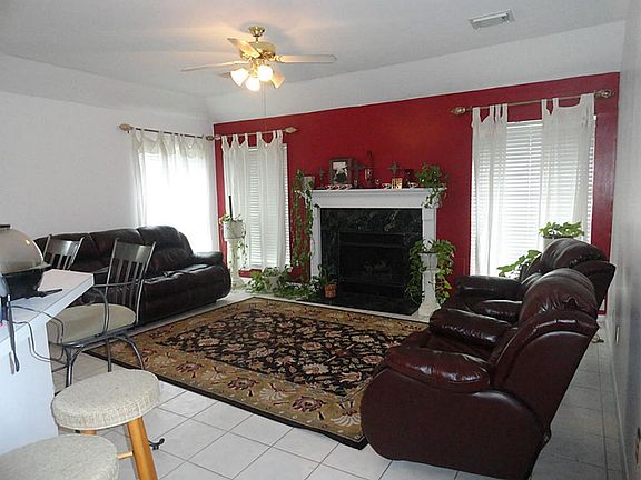 living area with fireplace