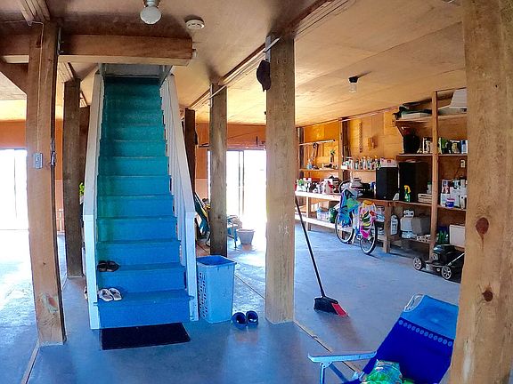 Inside stairs and garage