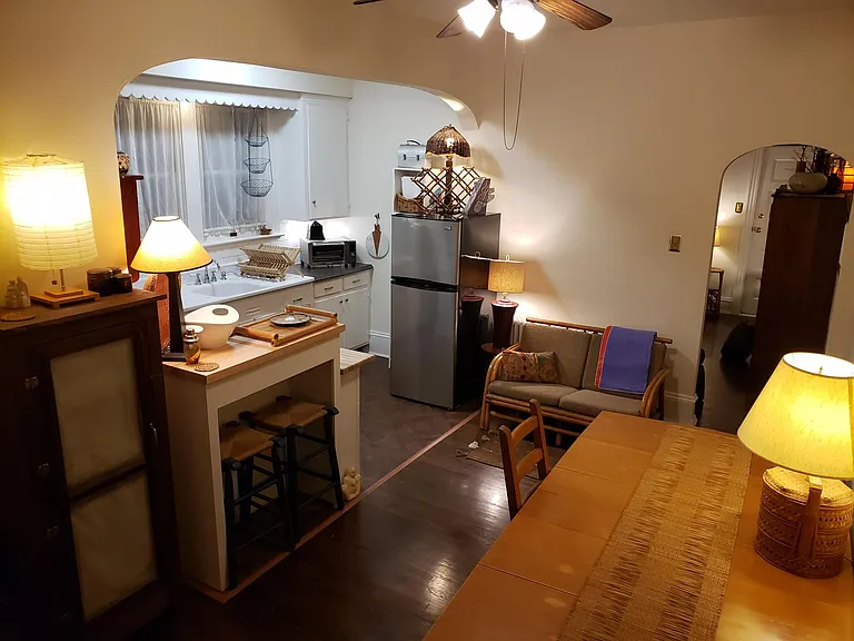 Dining area with bar and sitting area
