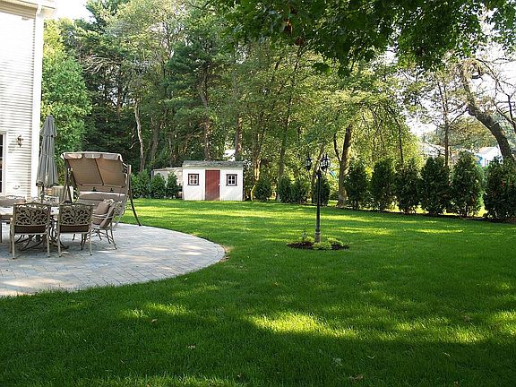 back yard and patio