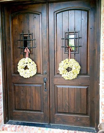 double front doors w/ speakeasy windows