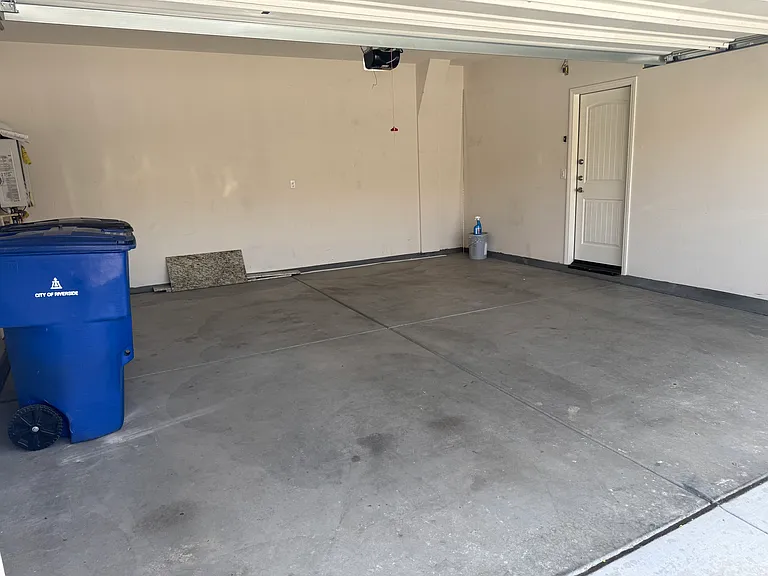 View of two (2) car garage.