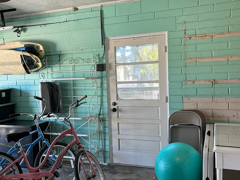 Attached Garage with 2 bicycles.