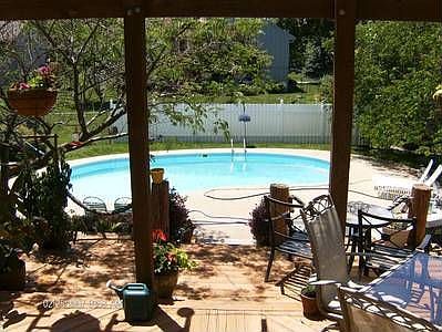 view of pool from back door