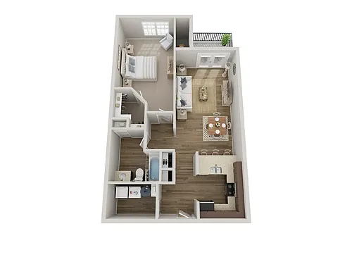 Floor plan 1 Bedroom 1 Bath