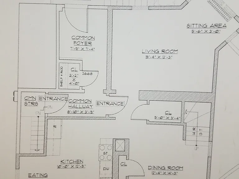 downstairs floor plan plus common entrance area