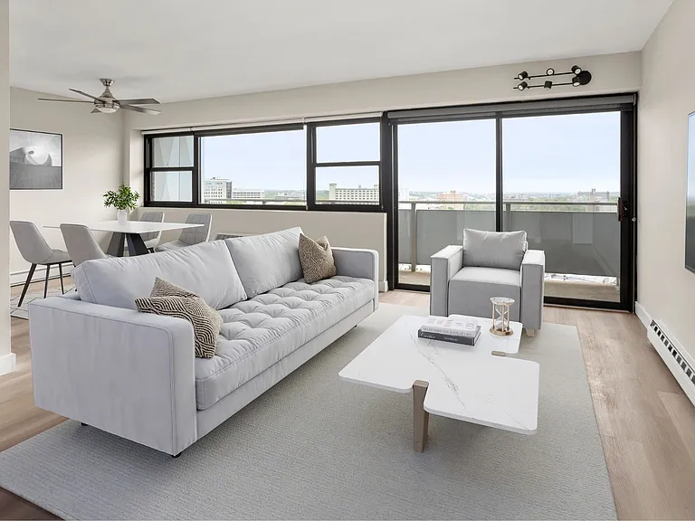 Spacious living room with ample natural light