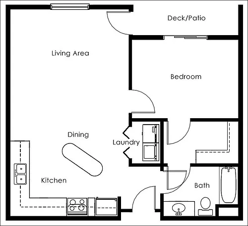 Floor plan 1 Bed 1 Bath | 830 sqft