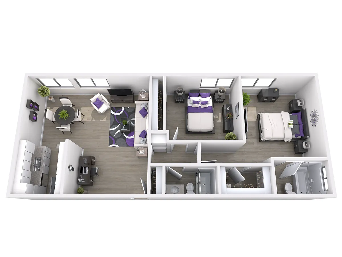 Floor plan 2 Bed 2 Bath