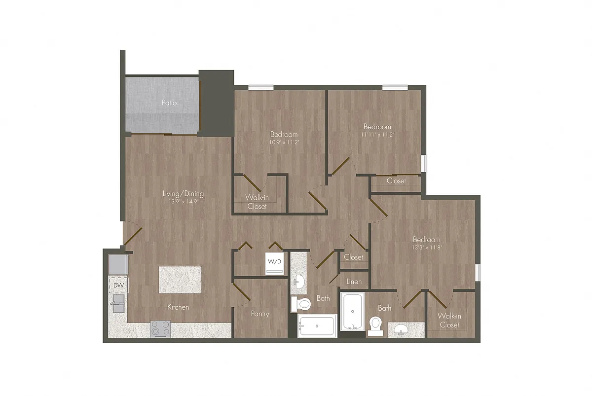 Floor plan 3 Bed Unit