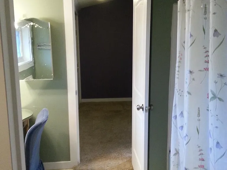 Upstairs bath view from powder room