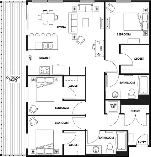 Floor plan C3 Three Bed