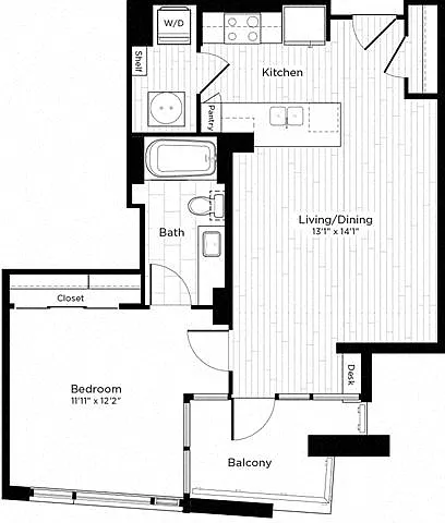 Floor plan 1K w/ Balcony