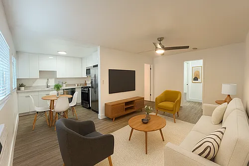 Floor plan 1 Bed 1 Bath w Den Space