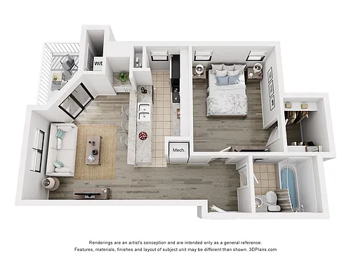 Floor plan 1 Bedroom A2