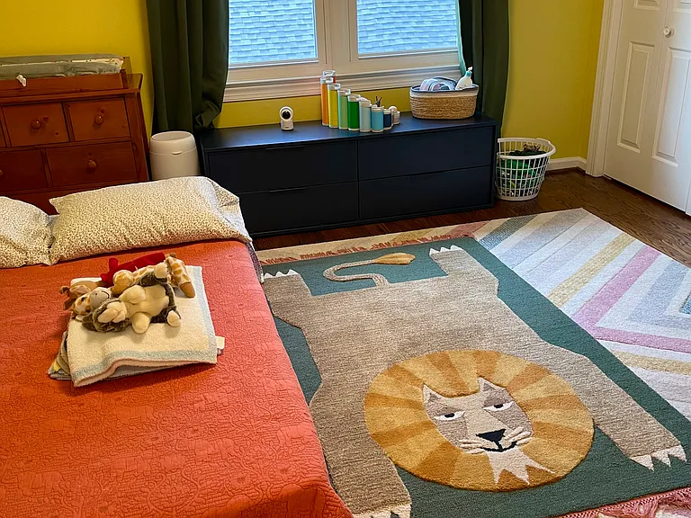 Spacious second bedroom, currently used as a child's bedroom.