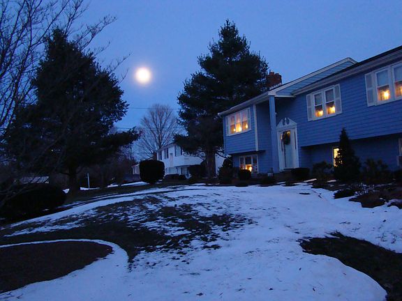 Blue moon and house