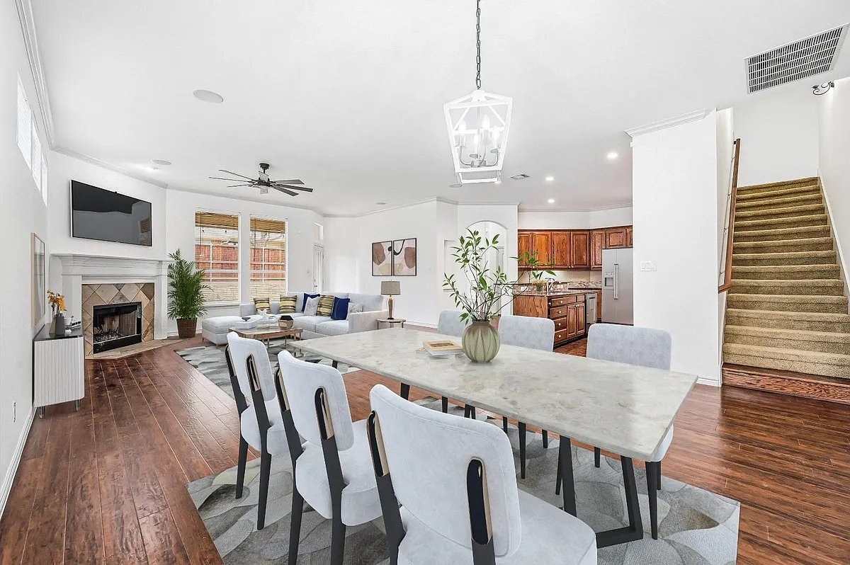 Large open kitchen, dining, and living and easy access to outdoor patio - 15145 Wild Duck Way