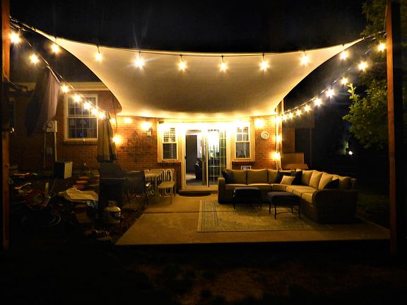 Back patio at night
