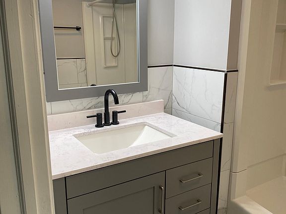 New vanity and marble inspired tile