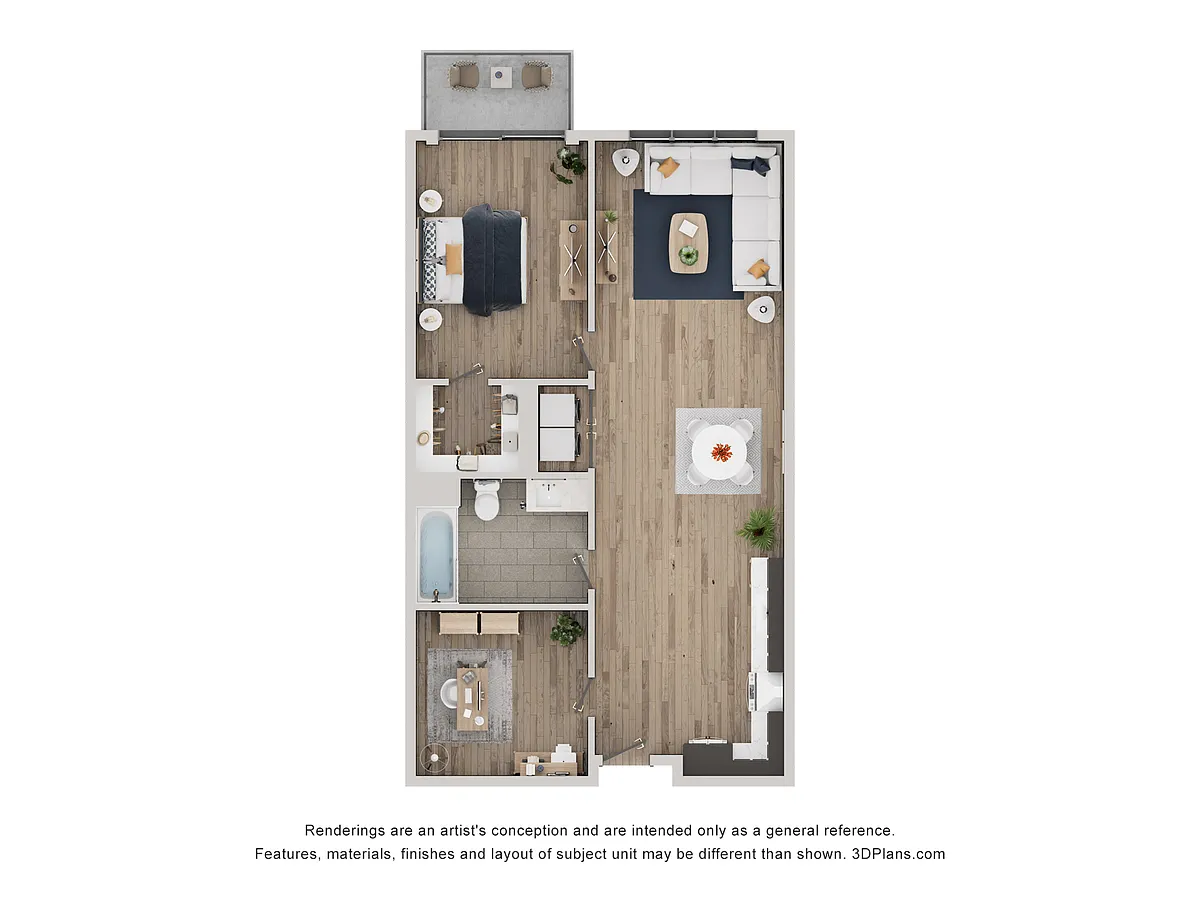 Floor plan Two Bedroom - Capitol Park Facing