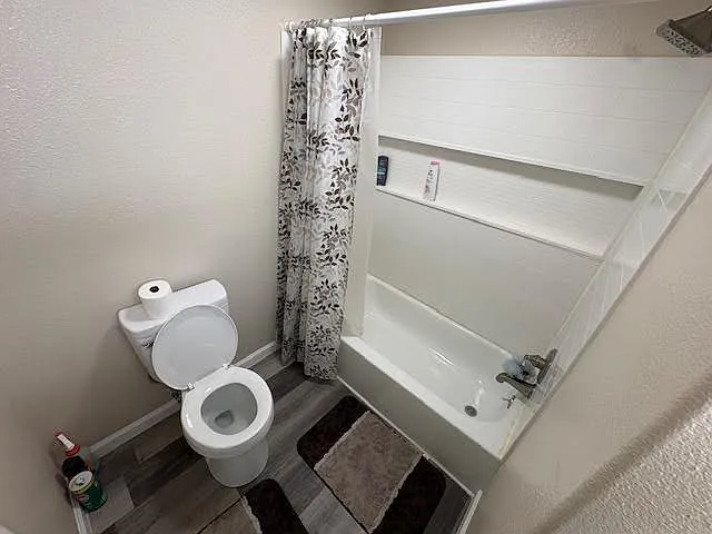 Restroom in hallway area.