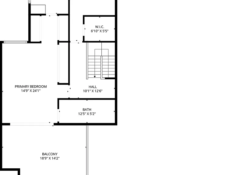 Floor Plan 3 of 4 - Top Level Bedrooms, Bathrooms and Balcony