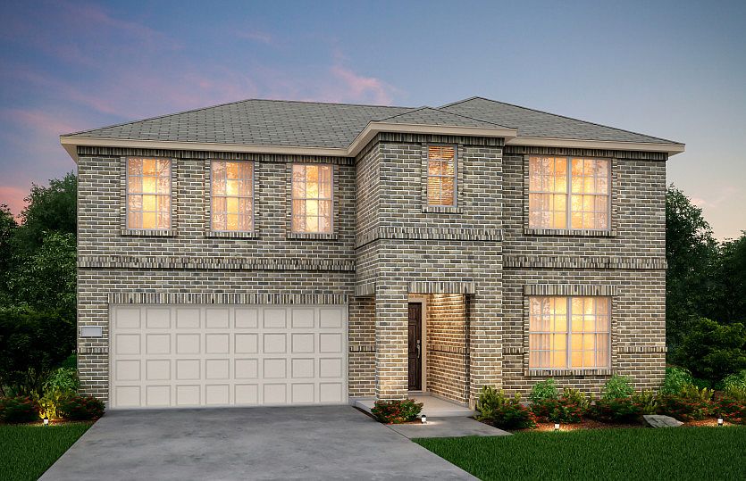 The La Salle, a two-story home with 2-car garage, shown with Home Exterior D