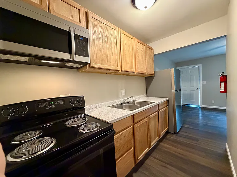 Kitchen area with plenty of storage