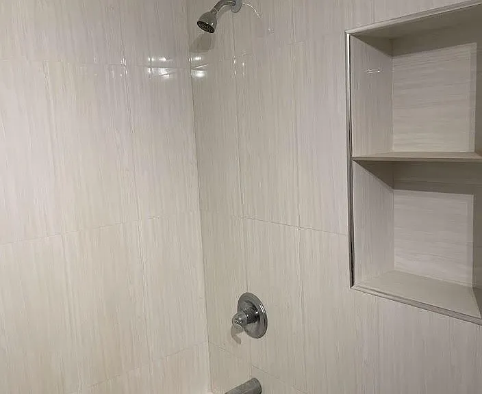 Shower with a bathtub